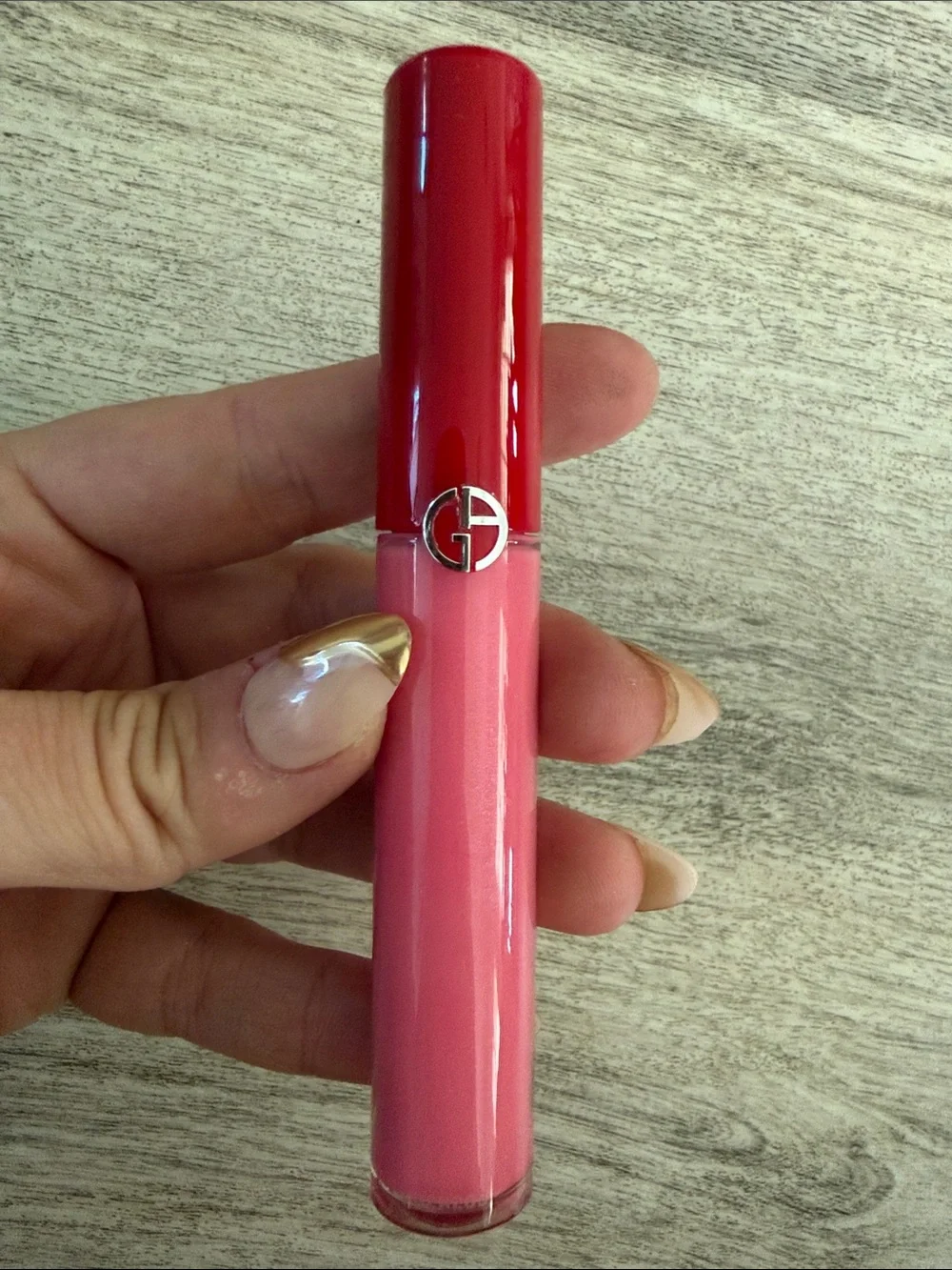 Giorgio Armani Pink Lip Gloss with Red Cap